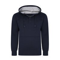 Kam Button Thru Over Head Hoody Navy