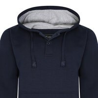 Kam Button Thru Over Head Hoody Navy