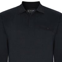 Kam Peach Finish Polo with Jacquard Cuff and Collar Black