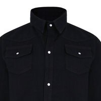 Kam Cotton Denim Shirt with Pearl Stud Buttons