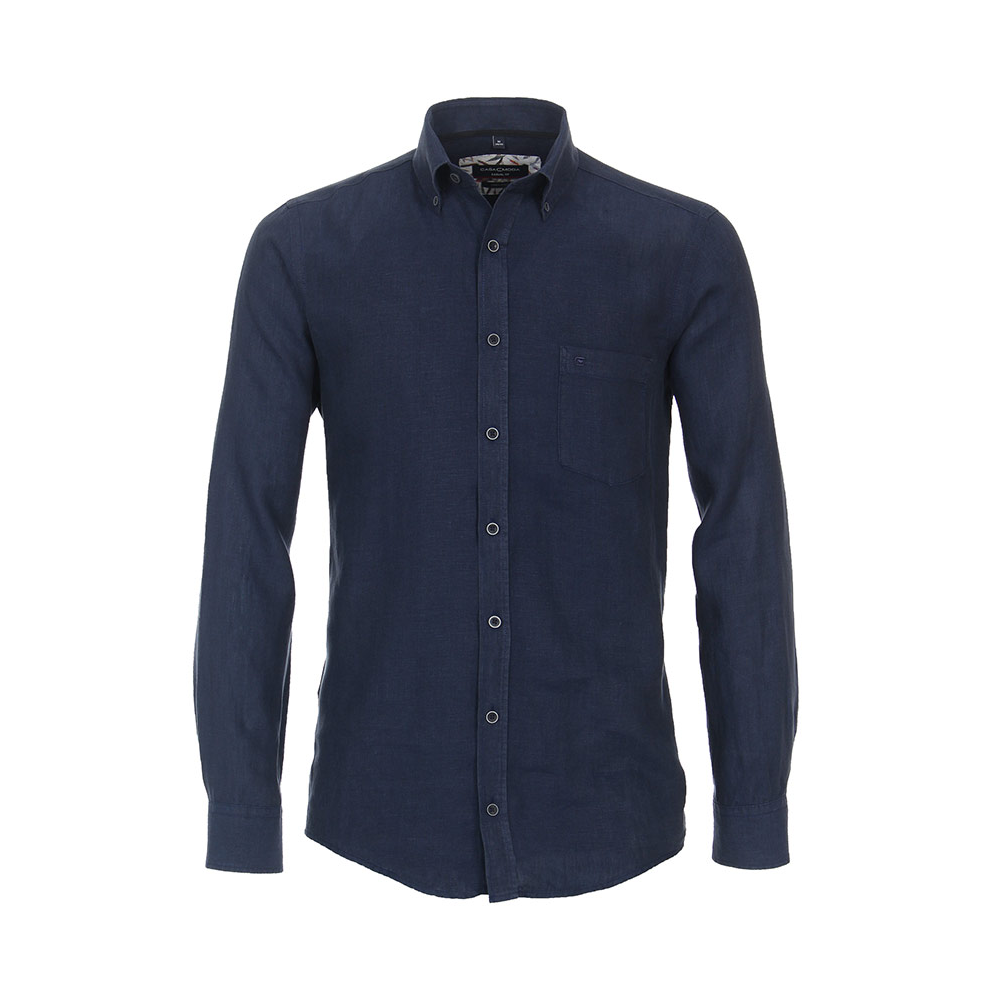 Casa Moda Linen LS Shirt Navy