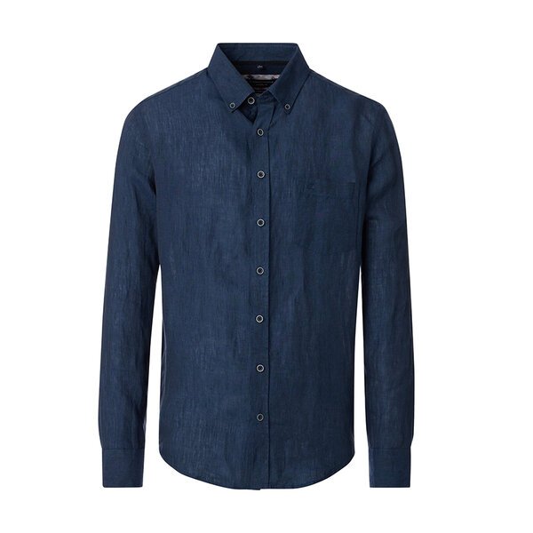 CASA MODA - Linen LS Shirt Navy-shop-by-brands-Beggs Big Mens Clothing - Big Men's fashionable clothing and shoes