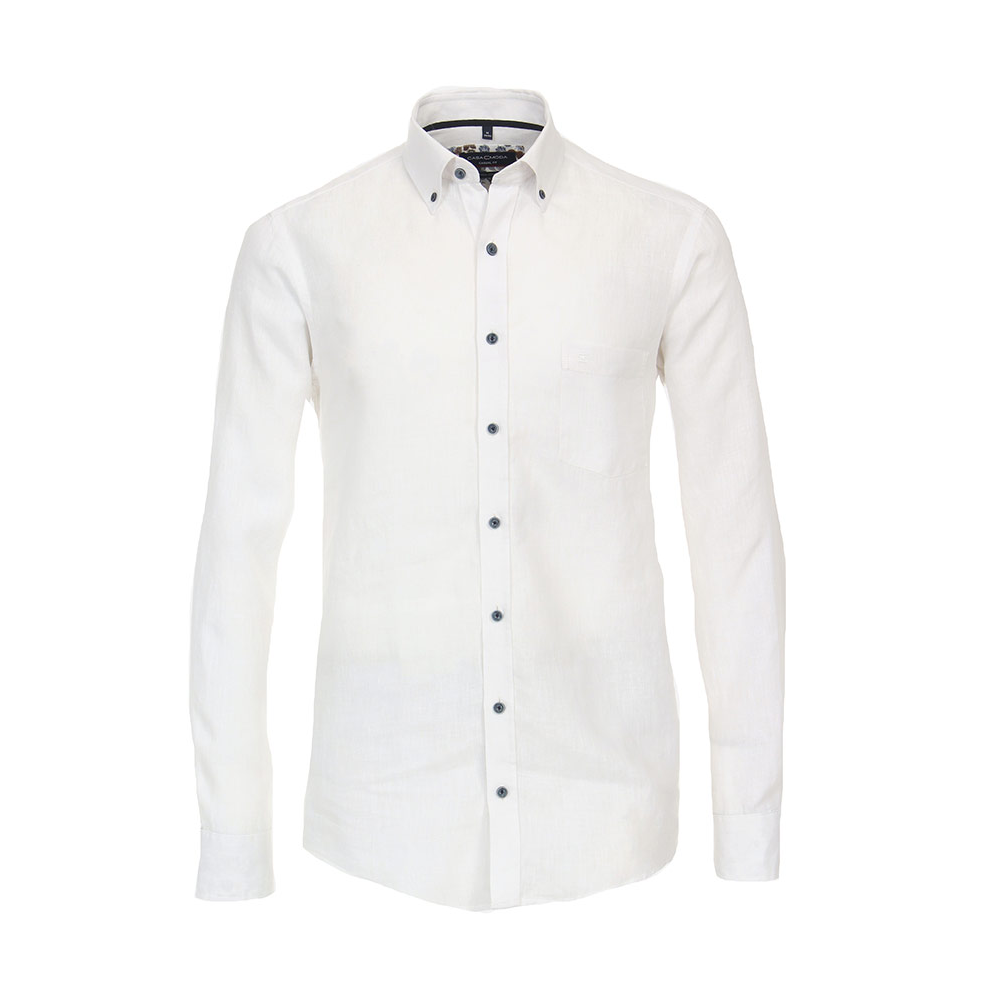 Casa Moda Linen LS Shirt White