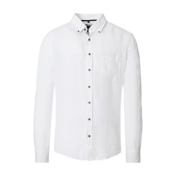 CASA MODA - Linen LS Shirt White-shop-by-brands-Beggs Big Mens Clothing - Big Men's fashionable clothing and shoes