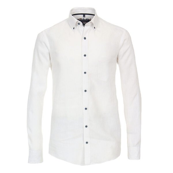 Casa Moda Linen LS Shirt White-shop-by-brands-Beggs Big Mens Clothing - Big Men's fashionable clothing and shoes
