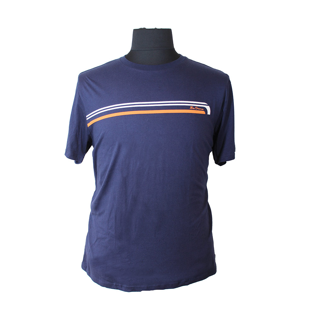 Ben Sherman Cotton Chest Stripe Print Tee