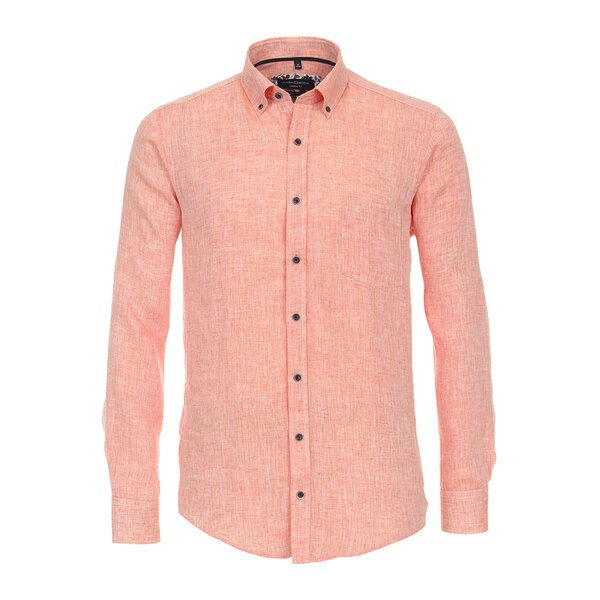 Casa moda Linen LS Shirt Tangerine -shop-by-brands-Beggs Big Mens Clothing - Big Men's fashionable clothing and shoes
