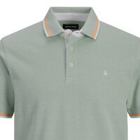 Jack and Jones Cotton Contrast Trim Polo Granite Green