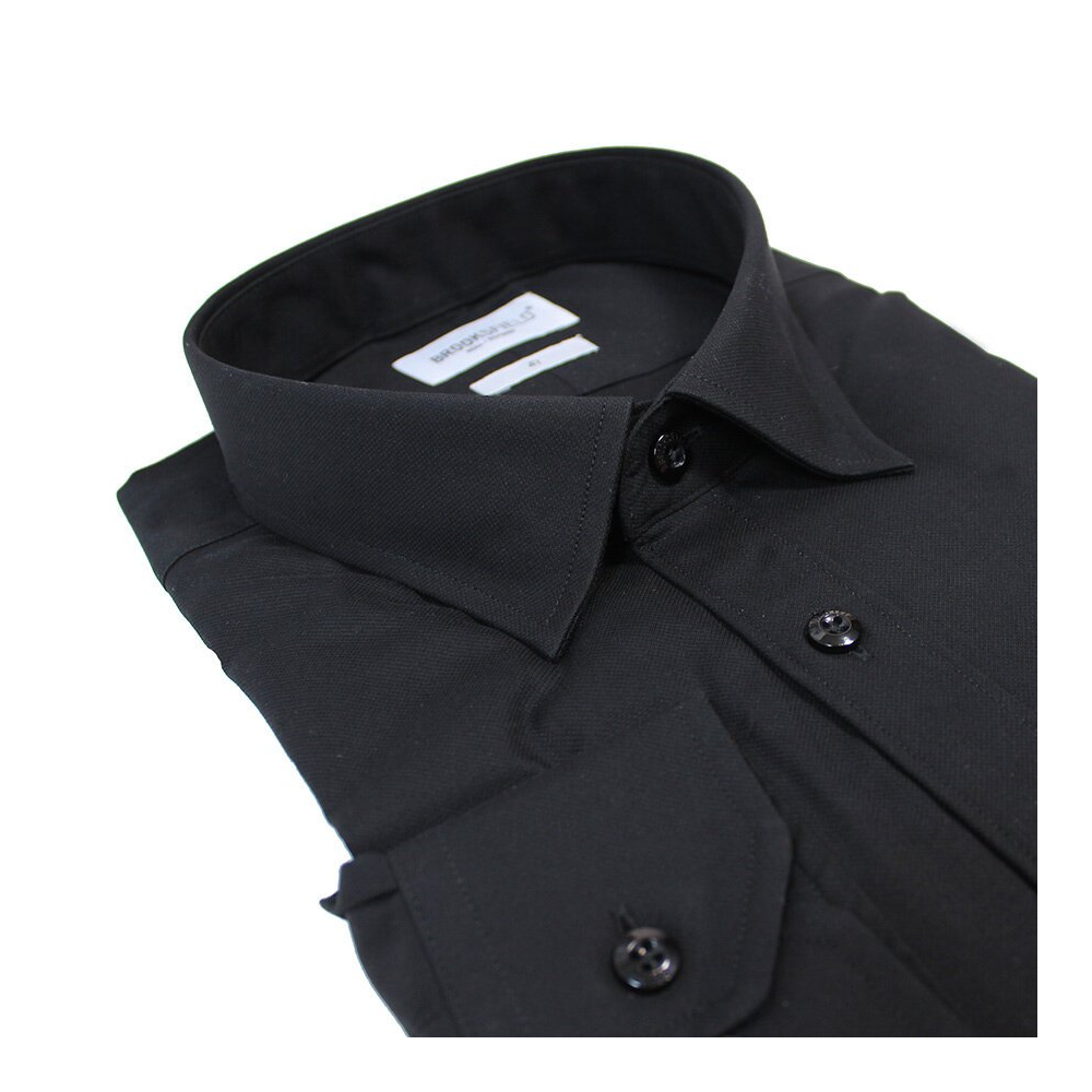 Brooksfield Black Stretch Cotton Business shirt