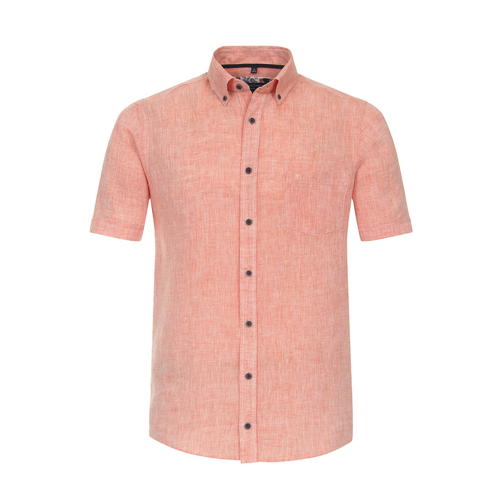 Casa Moda Linen Short Sleeve Shirt Tangerine