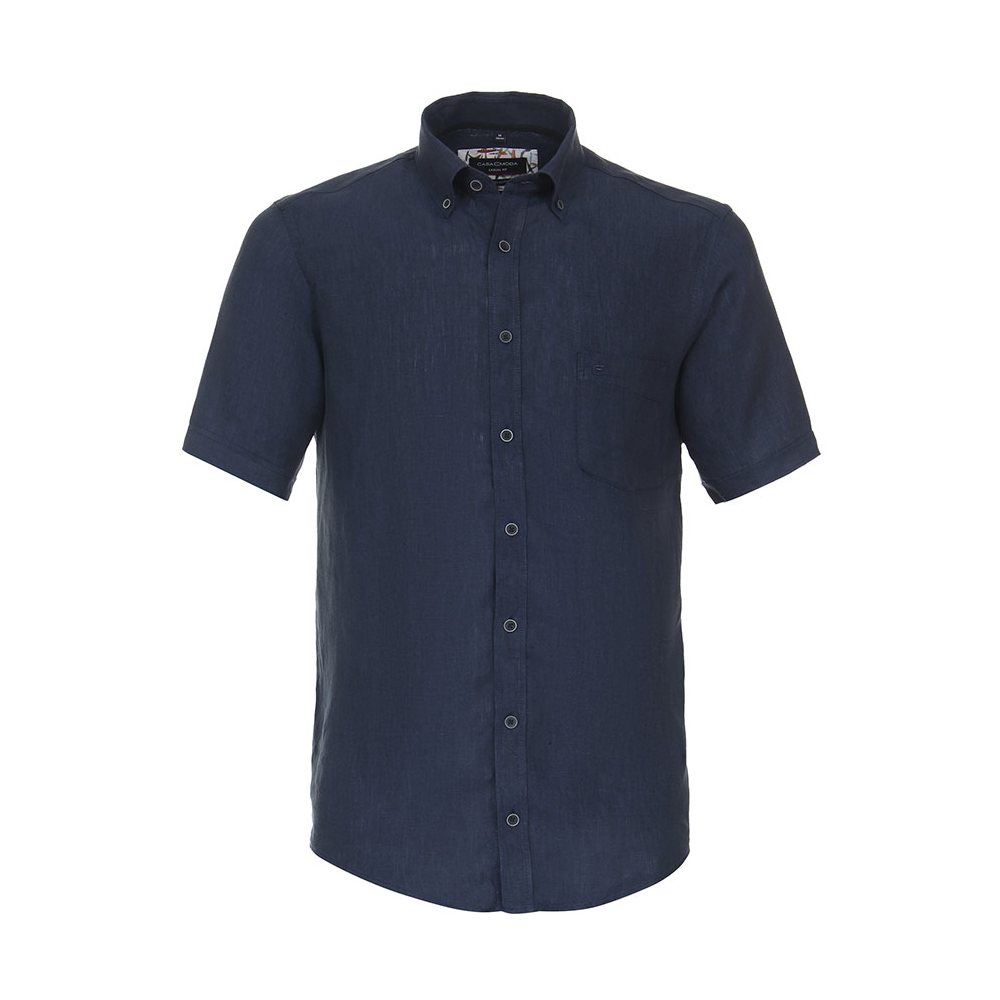 Casa Moda Linen Short Sleeve Shirt Navy