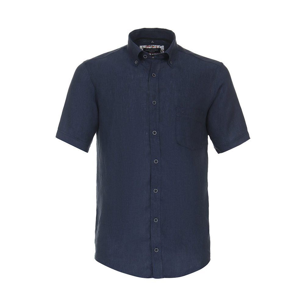 Casa Moda Linen Short Sleeve Shirt Navy