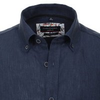 Casa Moda Linen Short Sleeve Shirt Navy