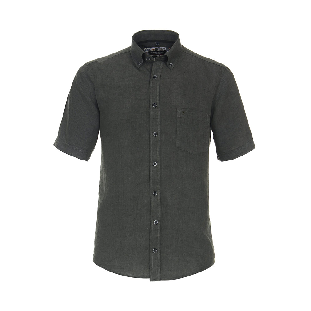 Casa Moda Linen Short Sleeve Shirt Olive