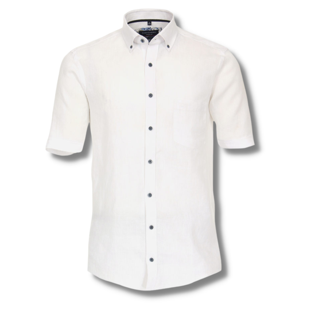 Casa Moda Linen Short Sleeve Shirt White - Casa Moda is one of Europes ...