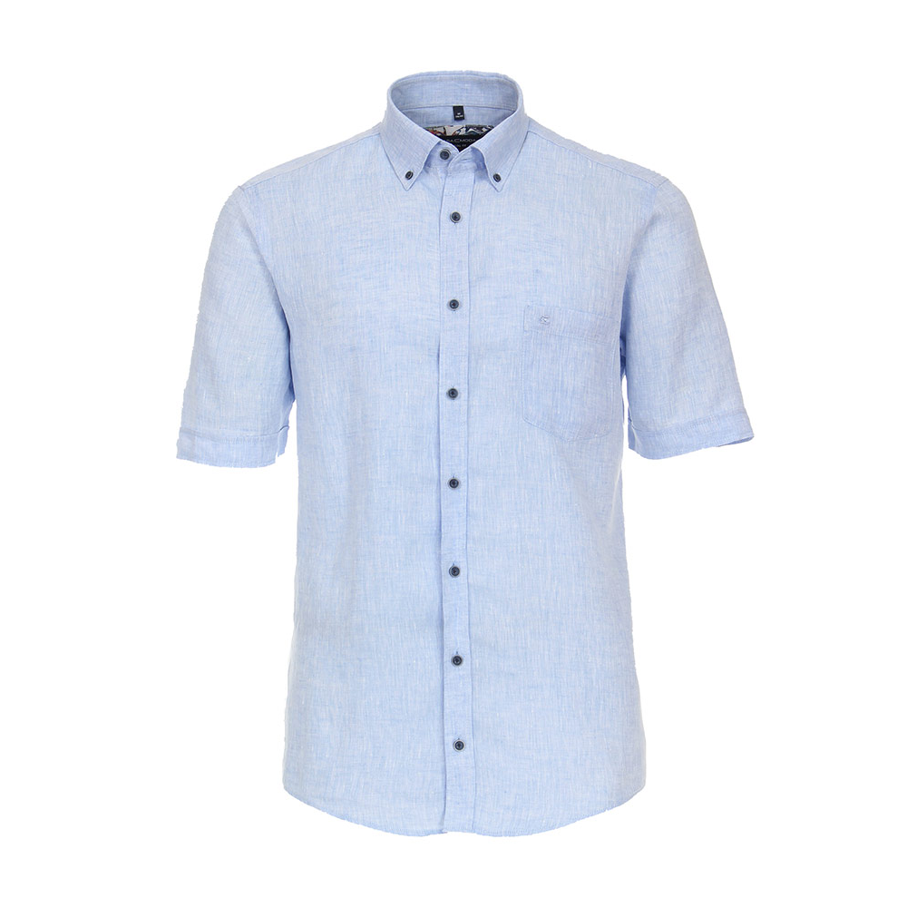 Casa Moda Linen Short Sleeve Shirt Sky