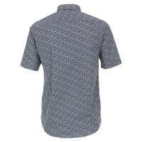 Casa Moda Abstract Print Short Sleeve Shirt Blue