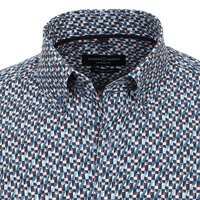 Casa Moda Abstract Print Short Sleeve Shirt Blue