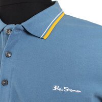 Ben Sherman Cotton Signature Logo Collar Trim Blue Shadow