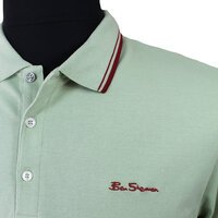 Ben Sherman Cotton Signature Logo Collar Trim Pistachio