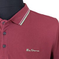 Ben Sherman Cotton Signature Logo Collar Trim Maroon 