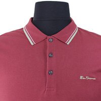 Ben Sherman Cotton Signature Logo Collar Trim Maroon 