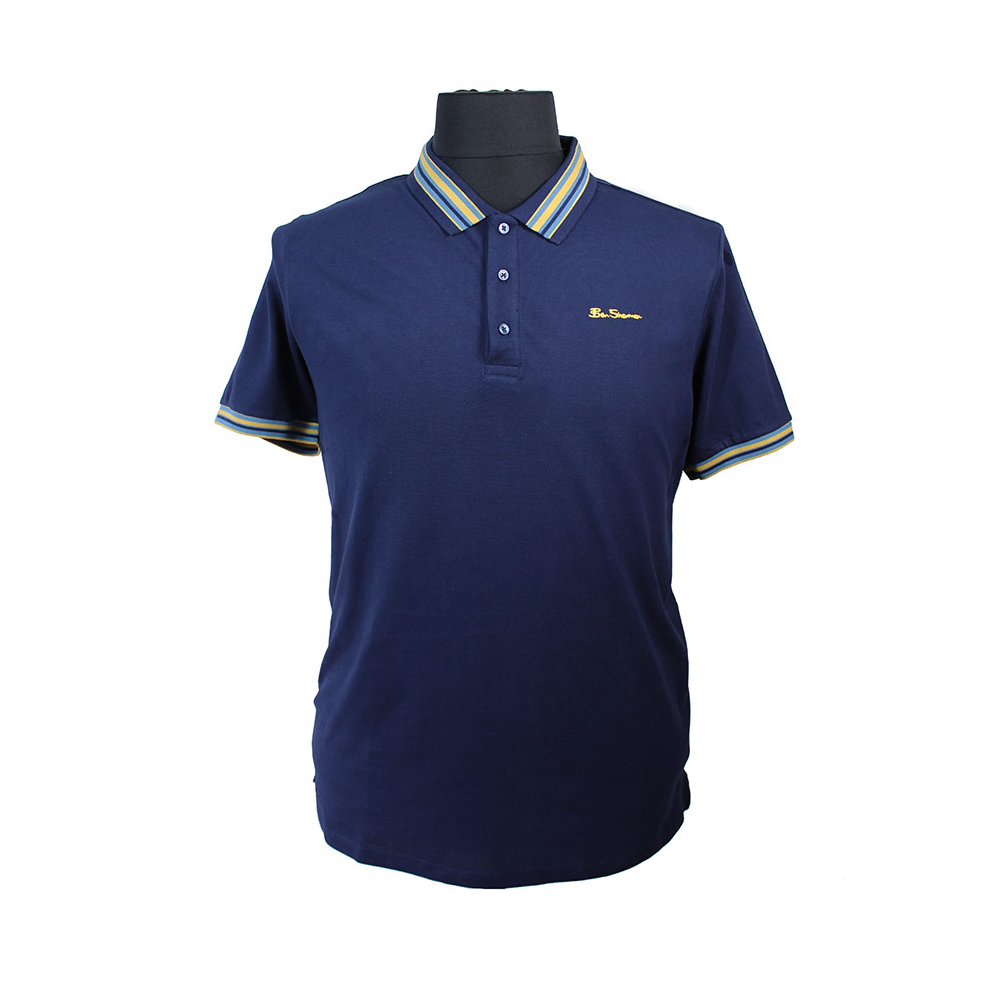 Ben Sherman Cotton House Collar Polo Marine 