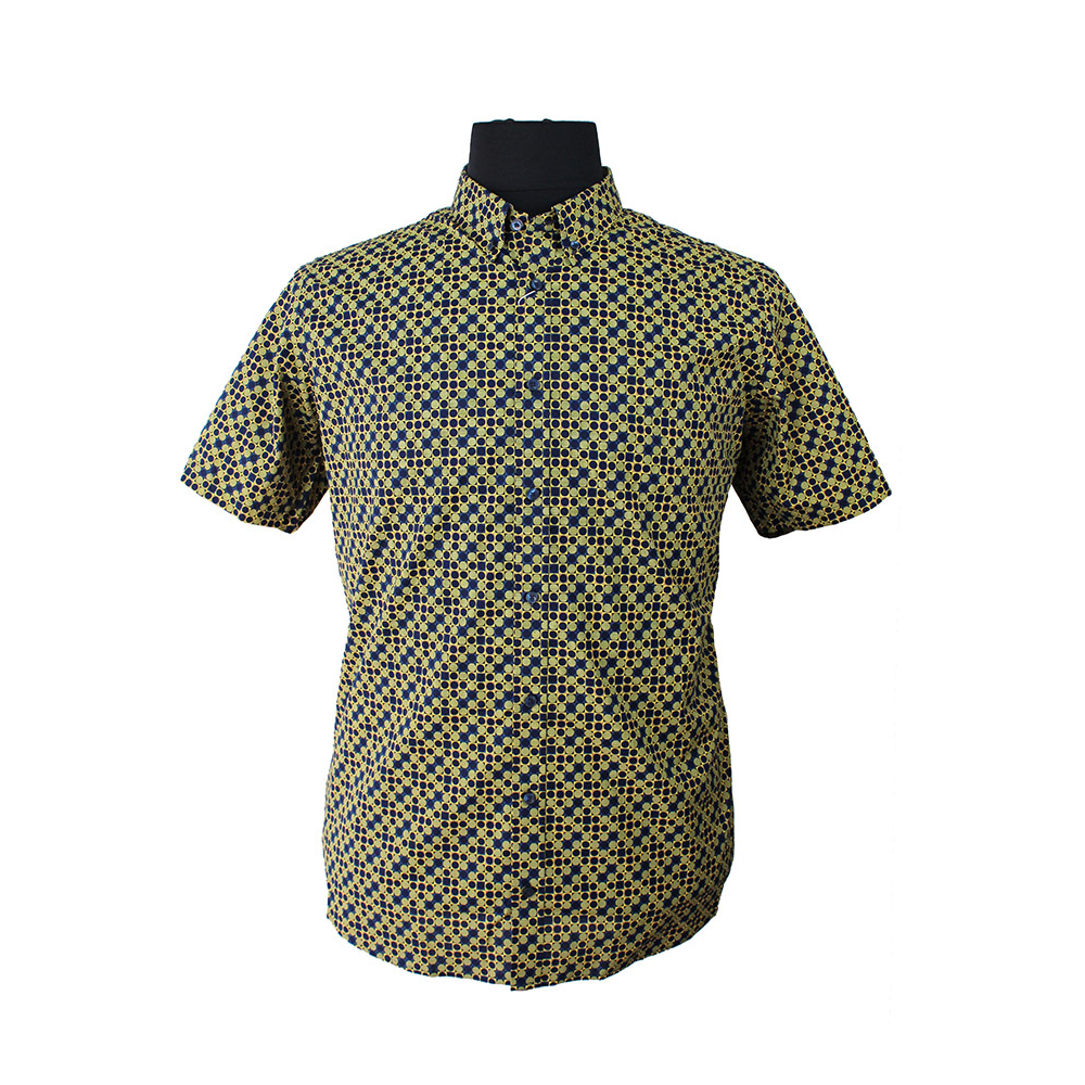 Ben Sherman London Squares Short Sleeve Shirt Gold