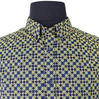 Ben Sherman London Squares Short Sleeve Shirt Gold