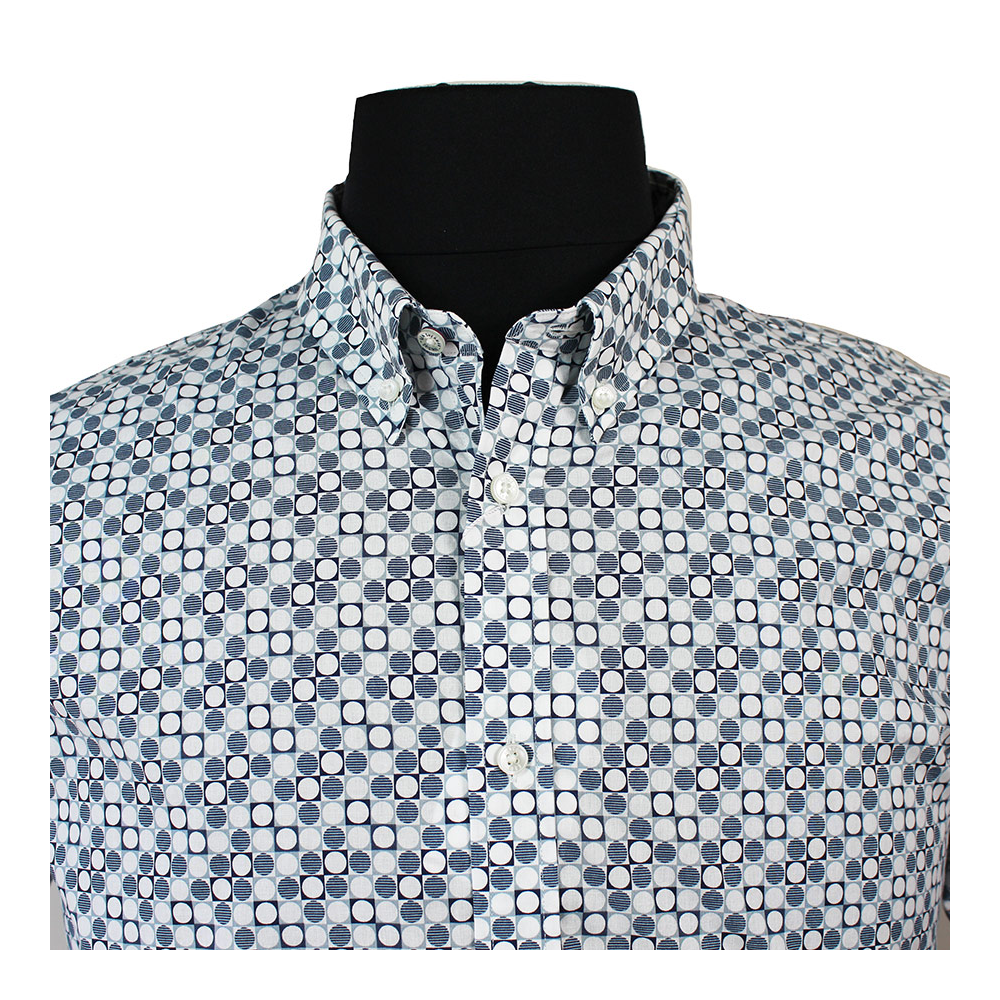 Ben Sherman London Squares Short Sleeve Shirt White This iconic brand