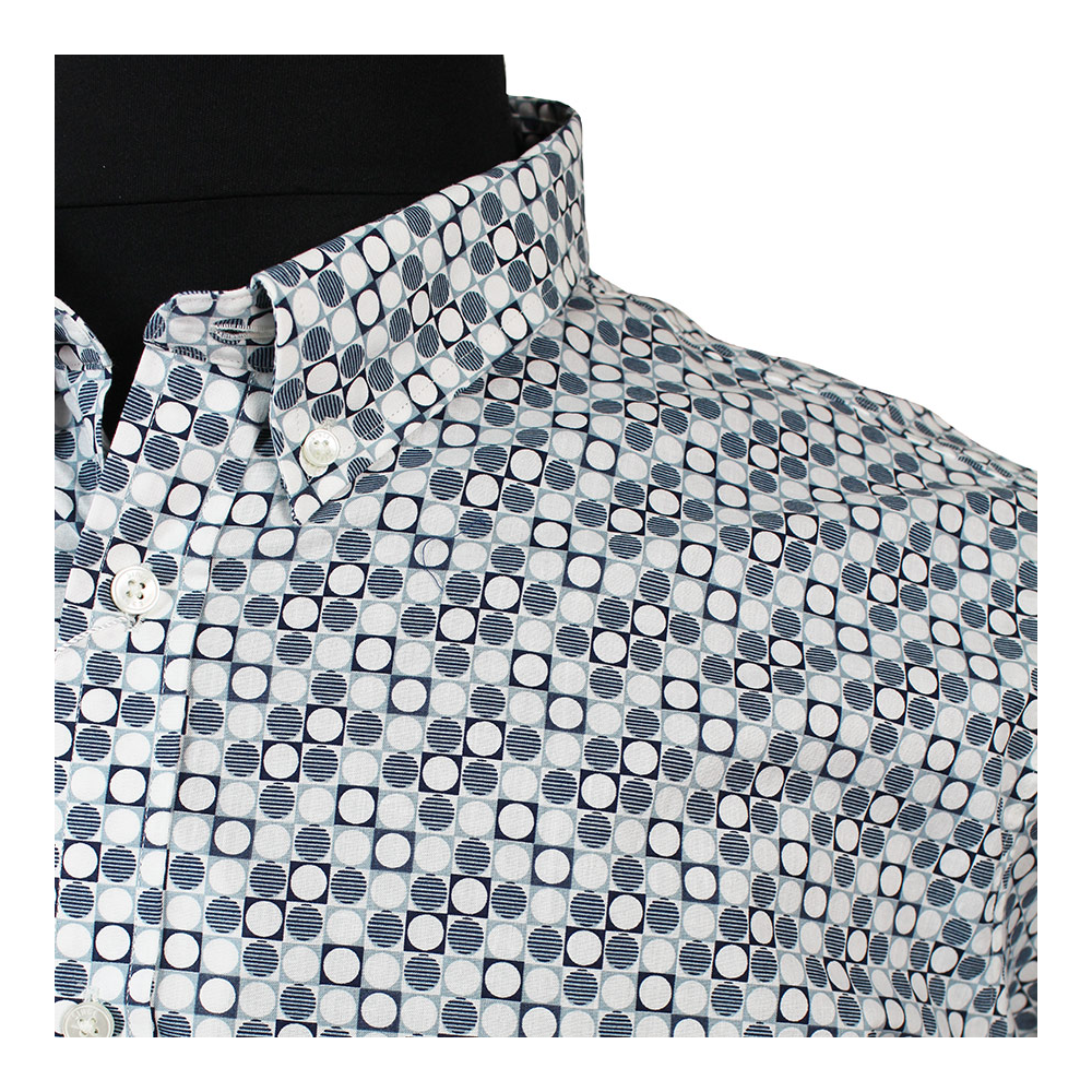 Ben Sherman London Squares Short Sleeve Shirt White This iconic brand