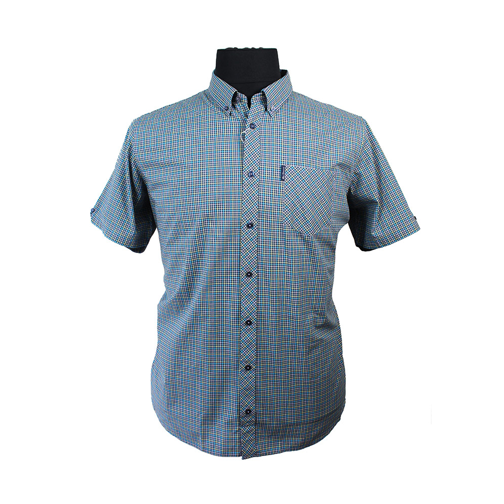 Ben Sherman Gingham Mini Check Short Sleeve Shirt Teal - This iconic ...