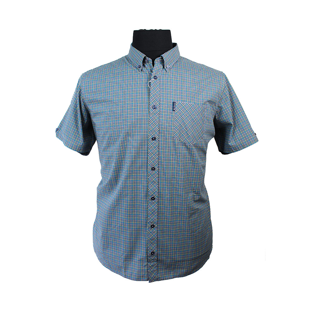 Ben Sherman Gingham Mini Check Short Sleeve Shirt Teal - This iconic ...