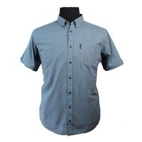 Ben Sherman Gingham Mini Check Short Sleeve Shirt Teal