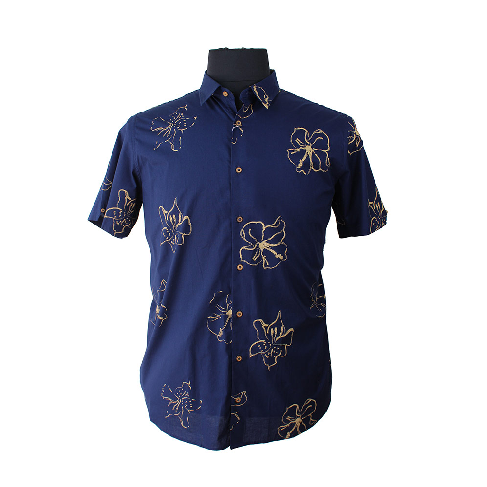 Ben Sherman York Leaf Pattern Short Sleeve Shirt Navy - This iconic ...