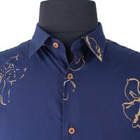 Ben Sherman York Leaf Pattern Short Sleeve Shirt Navy