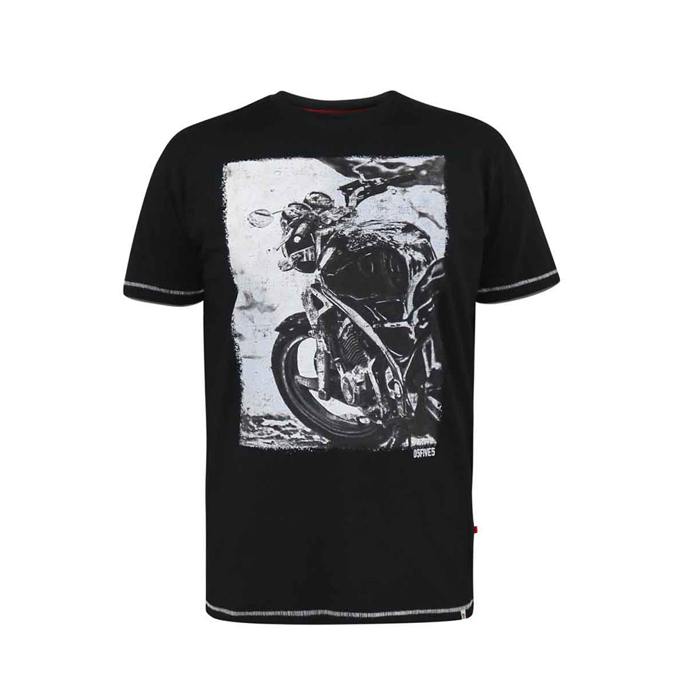 D555 Pinewood Bike Print Tee Black