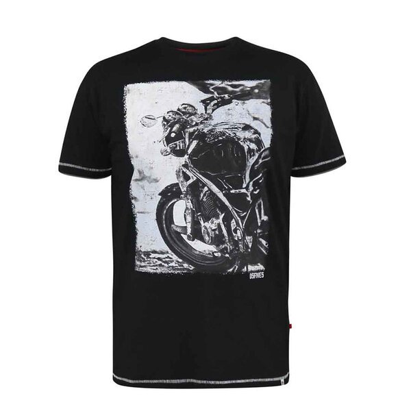 D555 Pinewood Bike Print Tee Black-shop-by-brands-Beggs Big Mens Clothing - Big Men's fashionable clothing and shoes