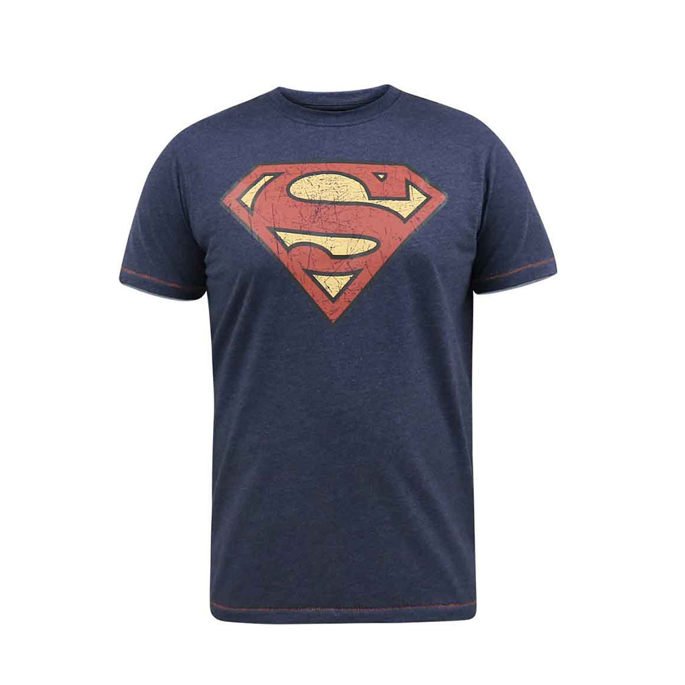 D555 Superman Logo Tee Navy Marl