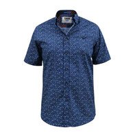 D555 Tristain Small Floral Pattern SS Shirt Navy