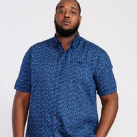 D555 Tristain Small Floral Pattern SS Shirt Navy