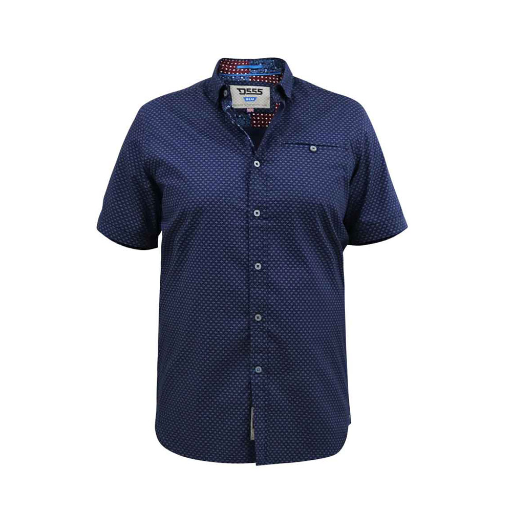 D555 Small Dot Pattern Navy SS Shirt