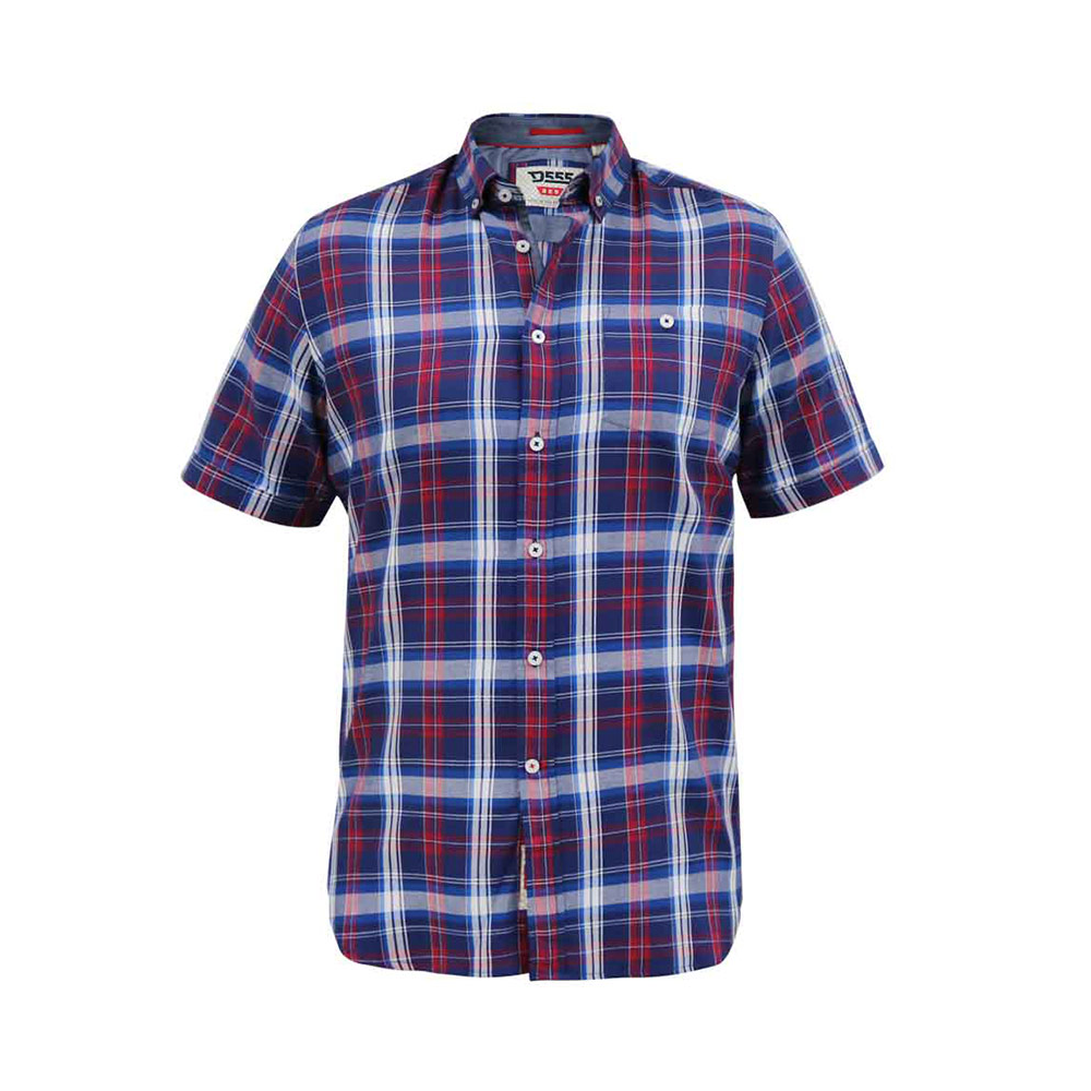 D555 Portland Classic Check SS Shirt Blue Red