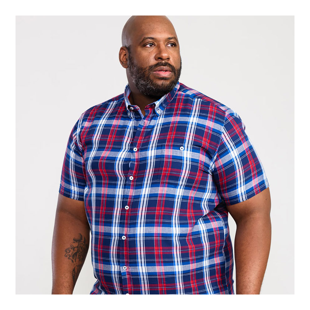 D555 Portland Classic Check SS Shirt Blue Red - D555 - Affordable ...