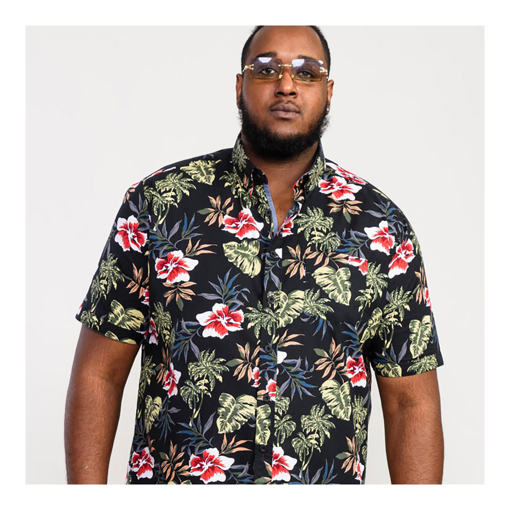 D555 wilton Hawiian Print SS Black - D555 - Affordable European Fashion ...