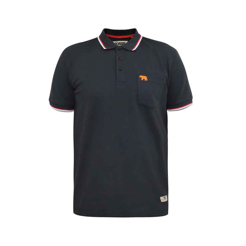 D555 Kirby Plain Black with Pocket Polo 