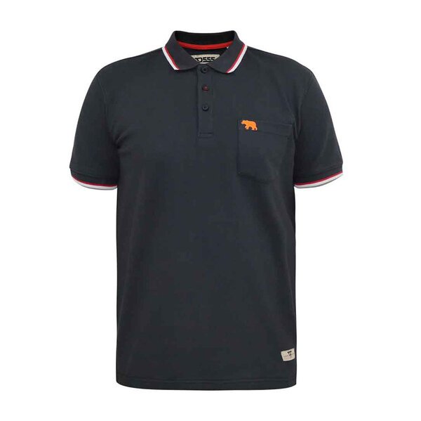 D555 Kirby Plain Black with Pocket Polo -shop-by-brands-Beggs Big Mens Clothing - Big Men's fashionable clothing and shoes