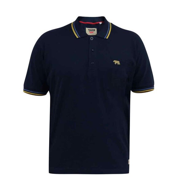 D555 Hamford Plain Navy Bold Trim Polo-shop-by-brands-Beggs Big Mens Clothing - Big Men's fashionable clothing and shoes