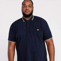 D555 Hamford Plain Navy Bold Trim Polo