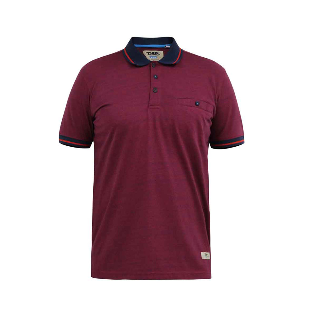 D555 Wigborough Contrast Collar Polo Red Navy